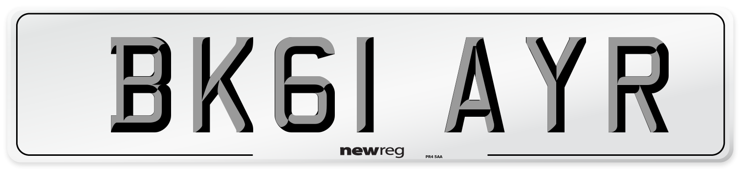 BK61 AYR Number Plate from New Reg